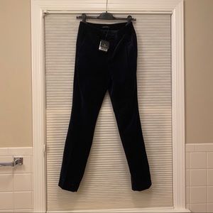 Massimo Dutti Navy Velvet Pants
